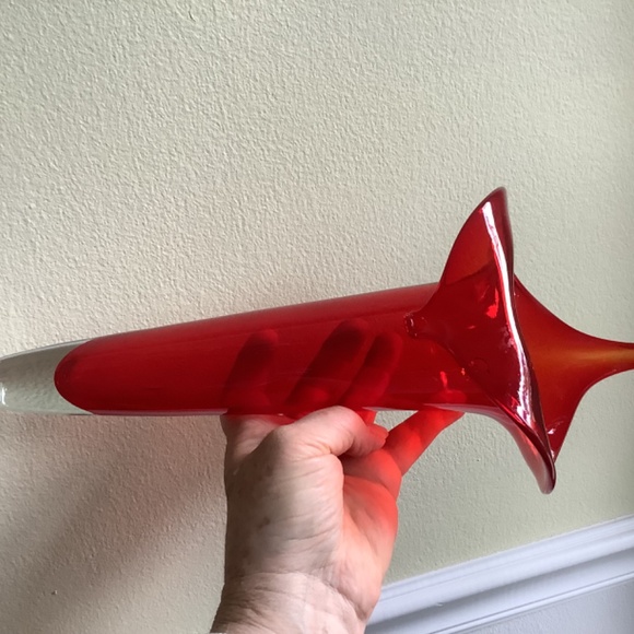 Blown Glass Hanging Vase Red Jack in the Pulpit Shape - Picture 5 of 10